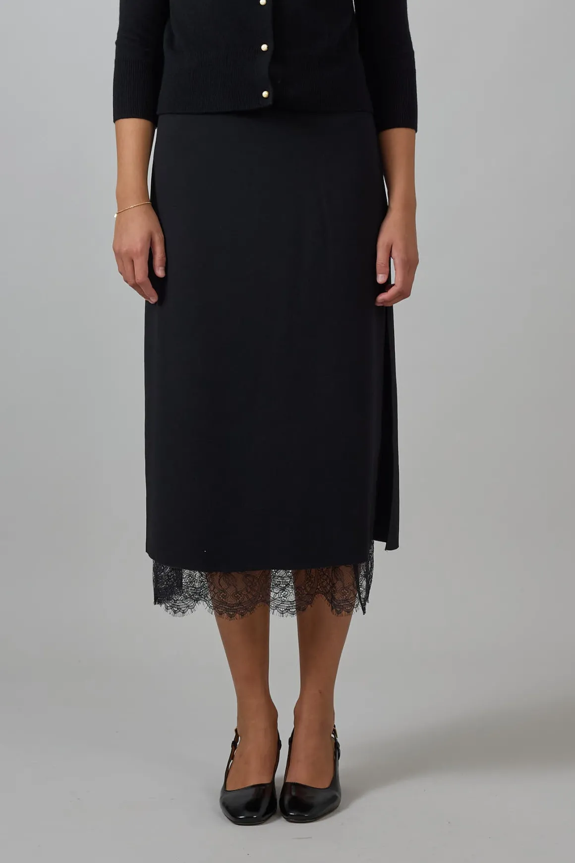Skjørt - Lace Paneled Black