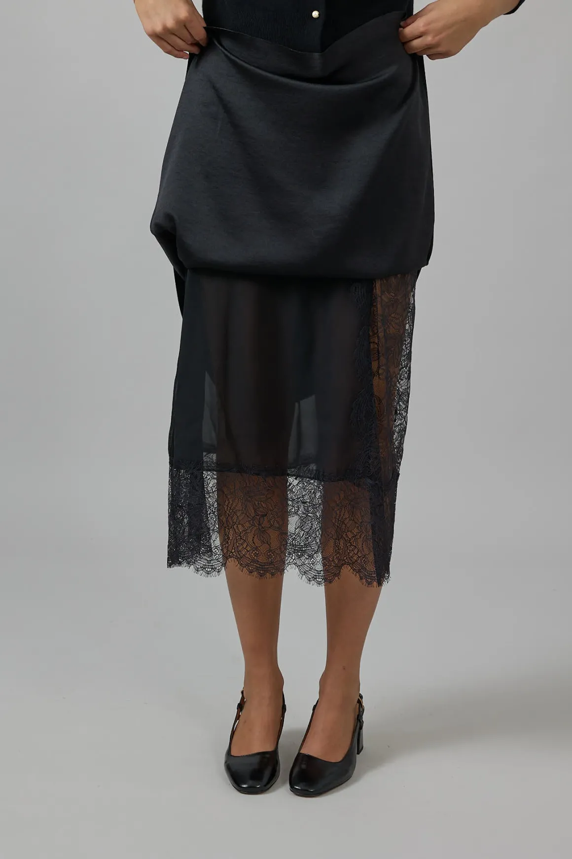 Skjørt - Lace Paneled Black