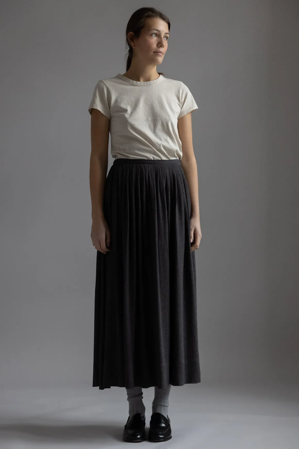 Skjørt - Naama Thin Wool Dark Grey