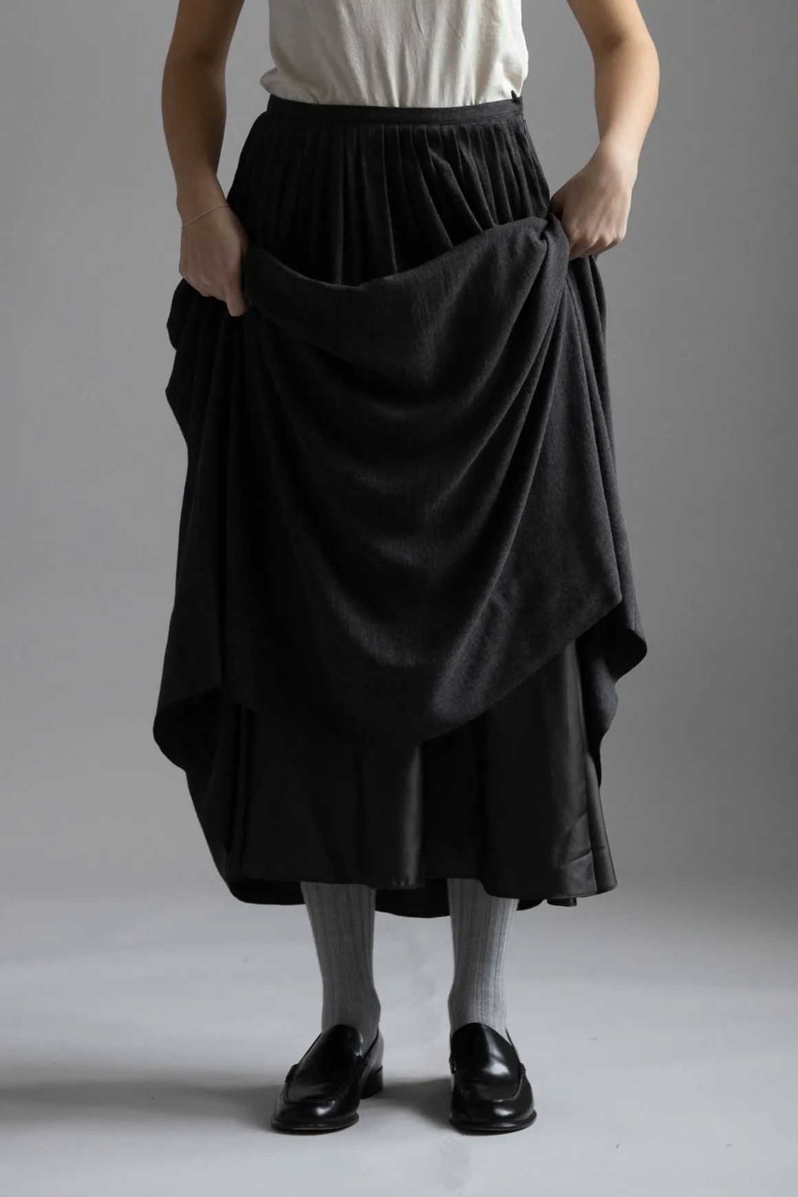 Skjørt - Naama Thin Wool Dark Grey