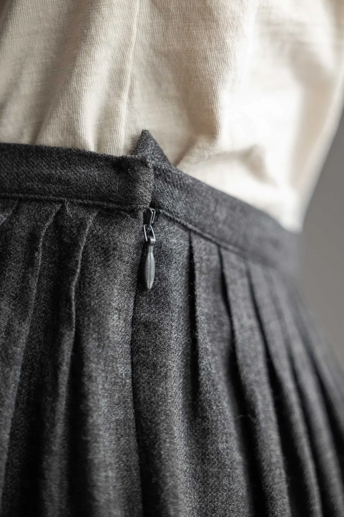 Skjørt - Naama Thin Wool Dark Grey