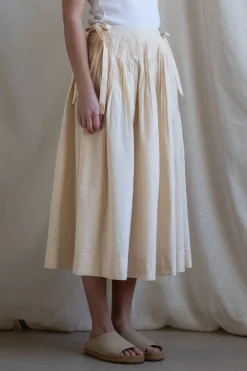 Skjørt - Pleated Cotton Linen
