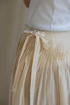 Skjørt - Pleated Cotton Linen