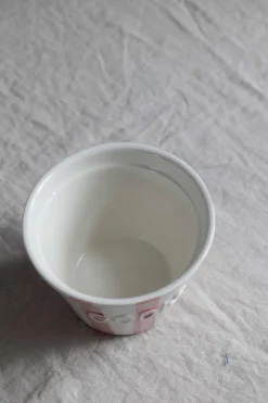 Skål - Godis Striper Rosa/Hvit