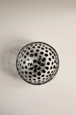 Skål - Sorte Prikker 9cm Glass