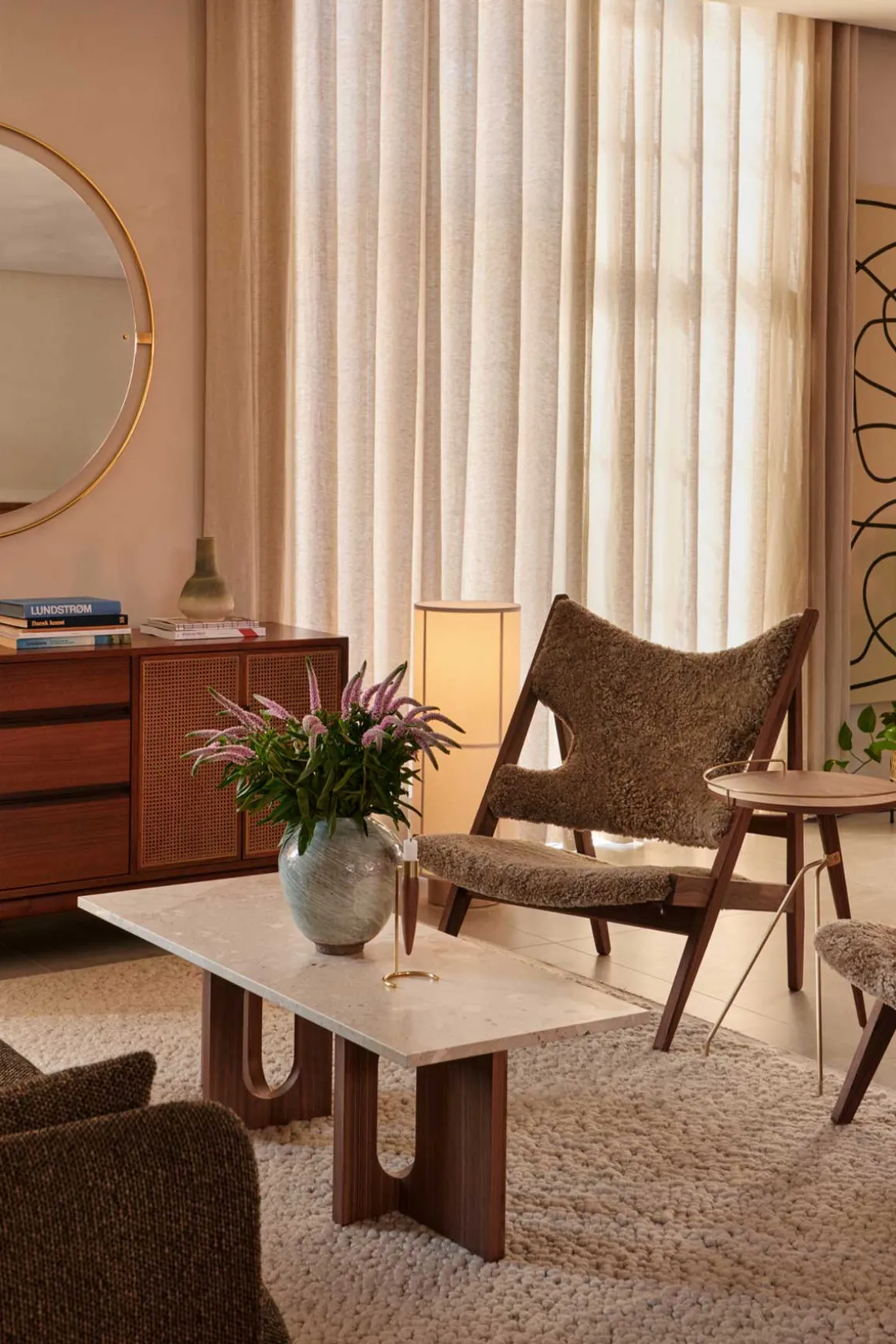 Sofabord - Androgyne Lounge Kunis Breccia Sand/Dark Stained Oak