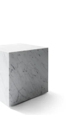 Sofabord - Plinth Cubic 40x40xh39cm White Marble
