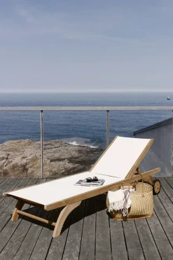 Solseng - Columbus 76x200cm Teak/Hvit