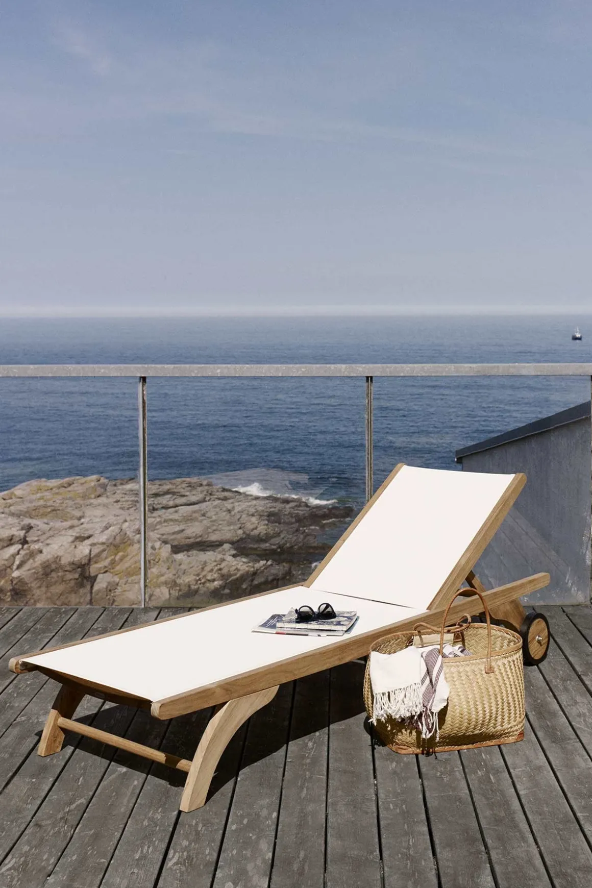 Solseng - Columbus 76x200cm Teak/Hvit