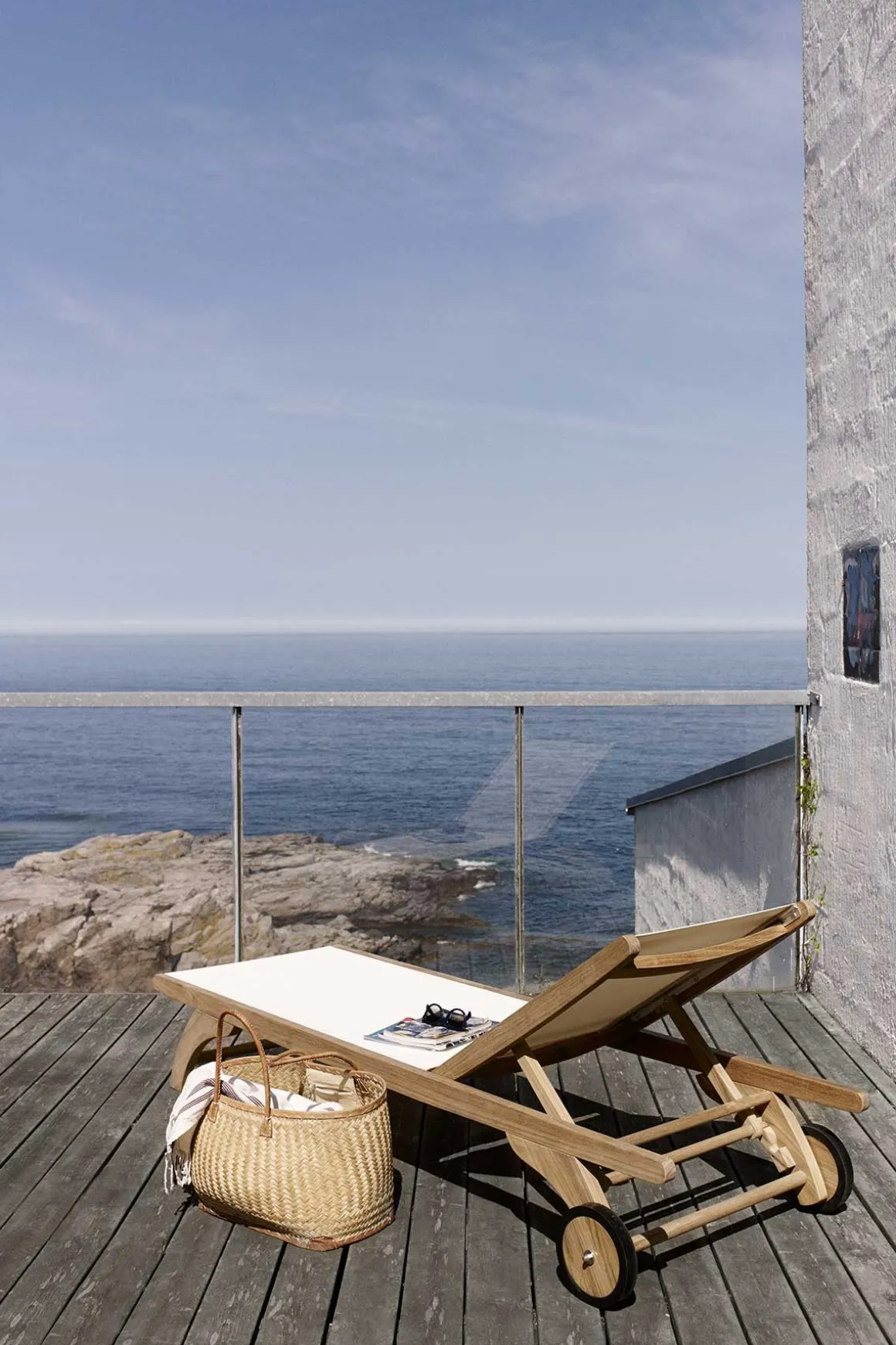 Solseng - Columbus 76x200cm Teak/Hvit