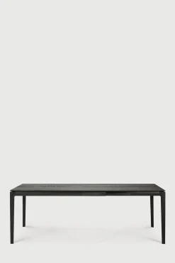 Spisebord - Bok m/Ileggsplate 140/220x90xH76cm Sort Lakkert Eik