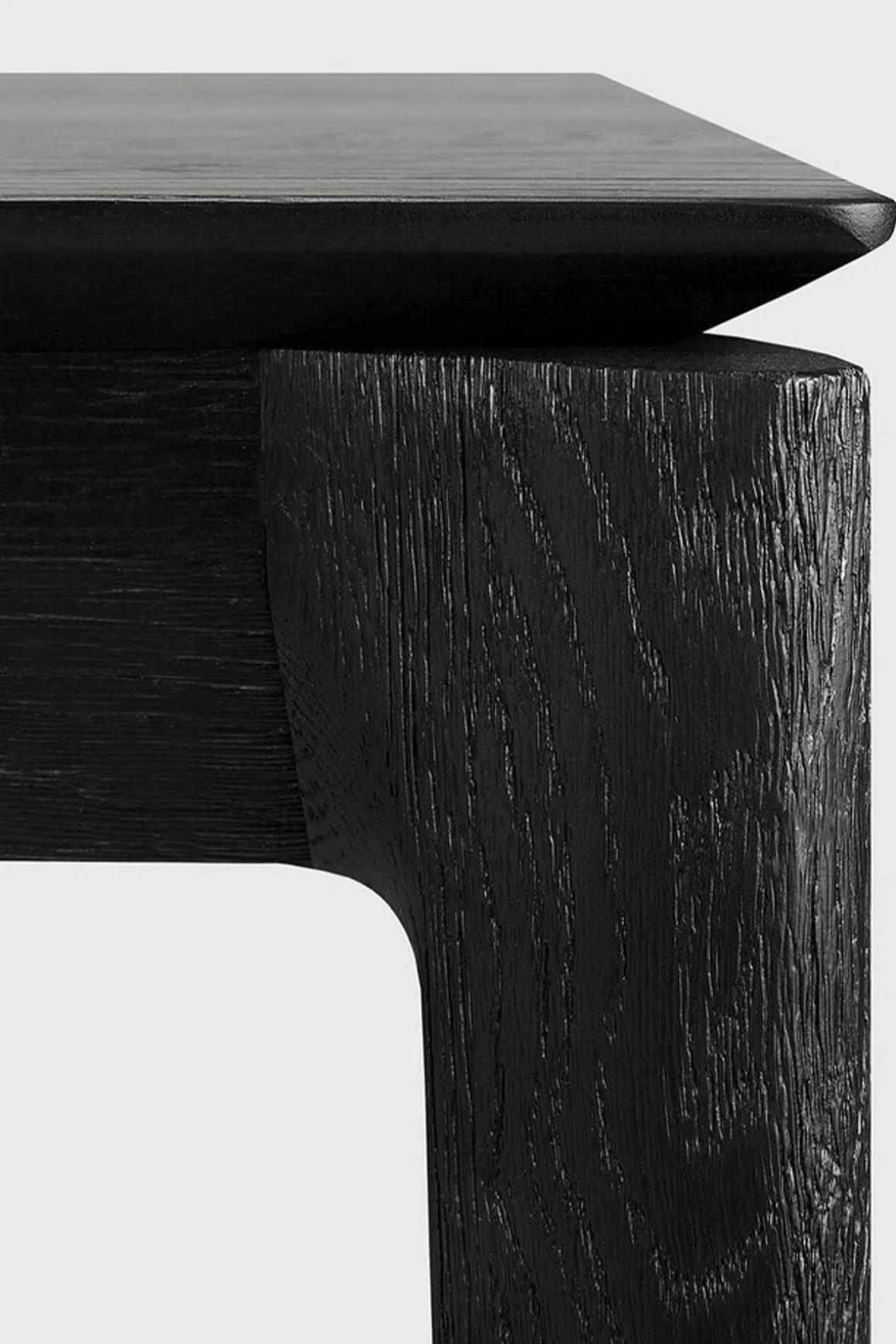 Spisebord - Bok m/Ileggsplate 140/220x90xH76cm Sort Lakkert Eik