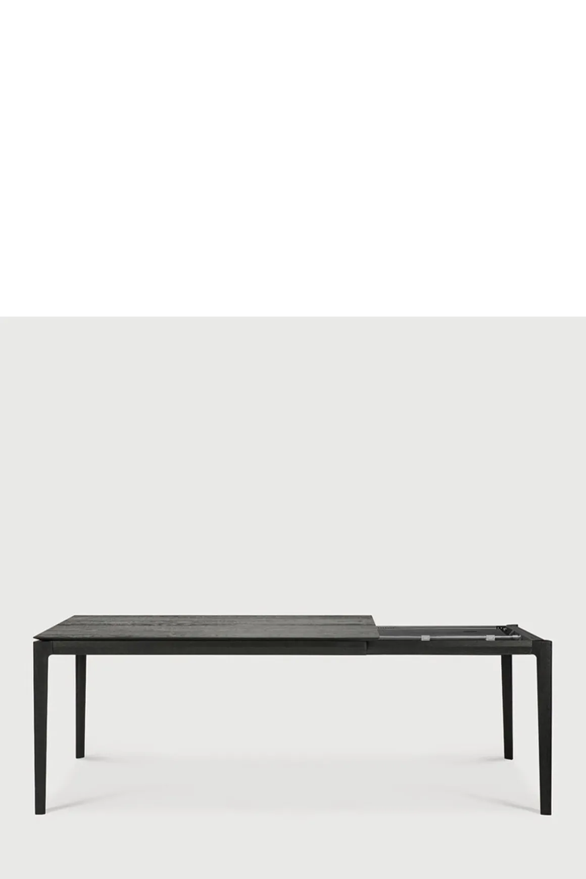 Spisebord - Bok m/Ileggsplate 140/220x90xH76cm Sort Lakkert Eik