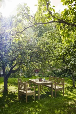 Spisegruppe - Skagen 1 bord + 1 benk + 2 stoler Teak