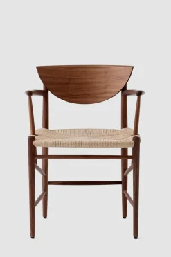 Spisestol - Drawn HM4 m/Armlener Valnøtt/Natur papirgarn