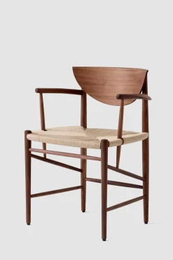 Spisestol - Drawn HM4 m/Armlener Valnøtt/Natur papirgarn