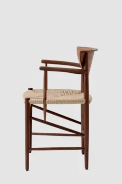 Spisestol - Drawn HM4 m/Armlener Valnøtt/Natur papirgarn