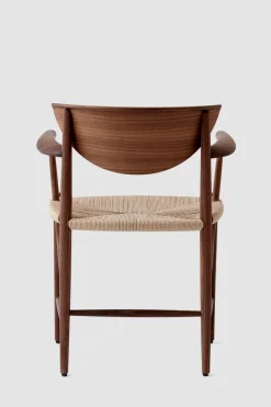 Spisestol - Drawn HM4 m/Armlener Valnøtt/Natur papirgarn