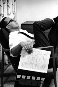 Spisestol - The Penguin Dakar 329, Black Steel, Natural Oak