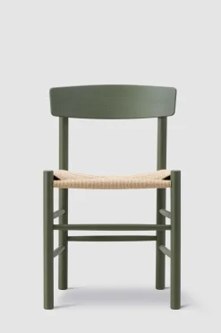 Spisestuestol - J39 Folkestolen Bøk Khaki Grønn/ Naturfarget Papirgarn