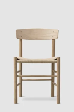 Spisestuestol - J39 Folkestolen Lys Oljet Eik / Naturfarget Papirgarn