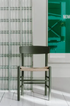 Spisestuestol - J39 Folkestolen Bøk Khaki Grønn/ Naturfarget Papirgarn