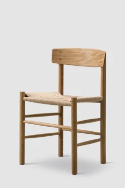 Spisestuestol - J39 Folkestolen Oljet Eik / Naturfarget Papirgarn