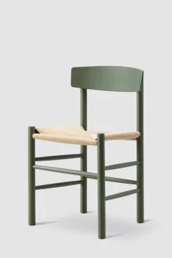 Spisestuestol - J39 Folkestolen Bøk Khaki Grønn/ Naturfarget Papirgarn
