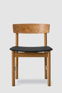 Spisestuestol - Mogensen Model 3236 Oljet Eik / 88 Sort Lær