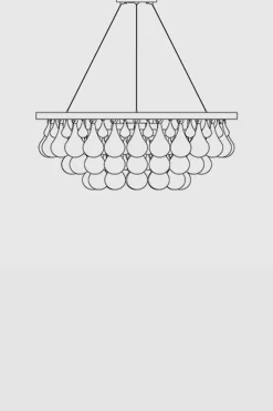 Taklampe - Arctic Pear Chandelier Round 60cm