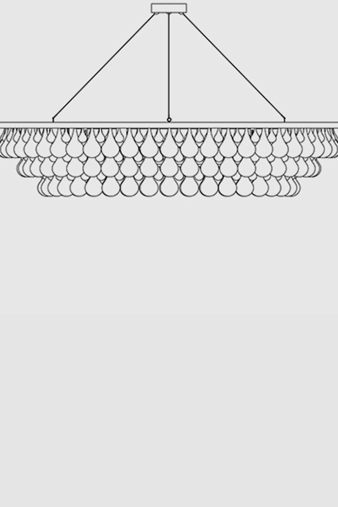 Taklampe - Arctic Pear Chandelier Oval 140x45cm