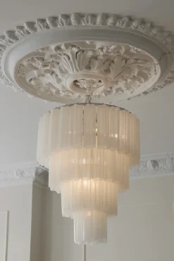 Taklampe - Fontaine Chandelier 4-layer Krom/Hvit