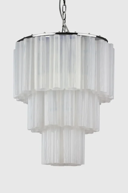 Taklampe - Fontaine Chandelier 3-layer Krom/Hvit