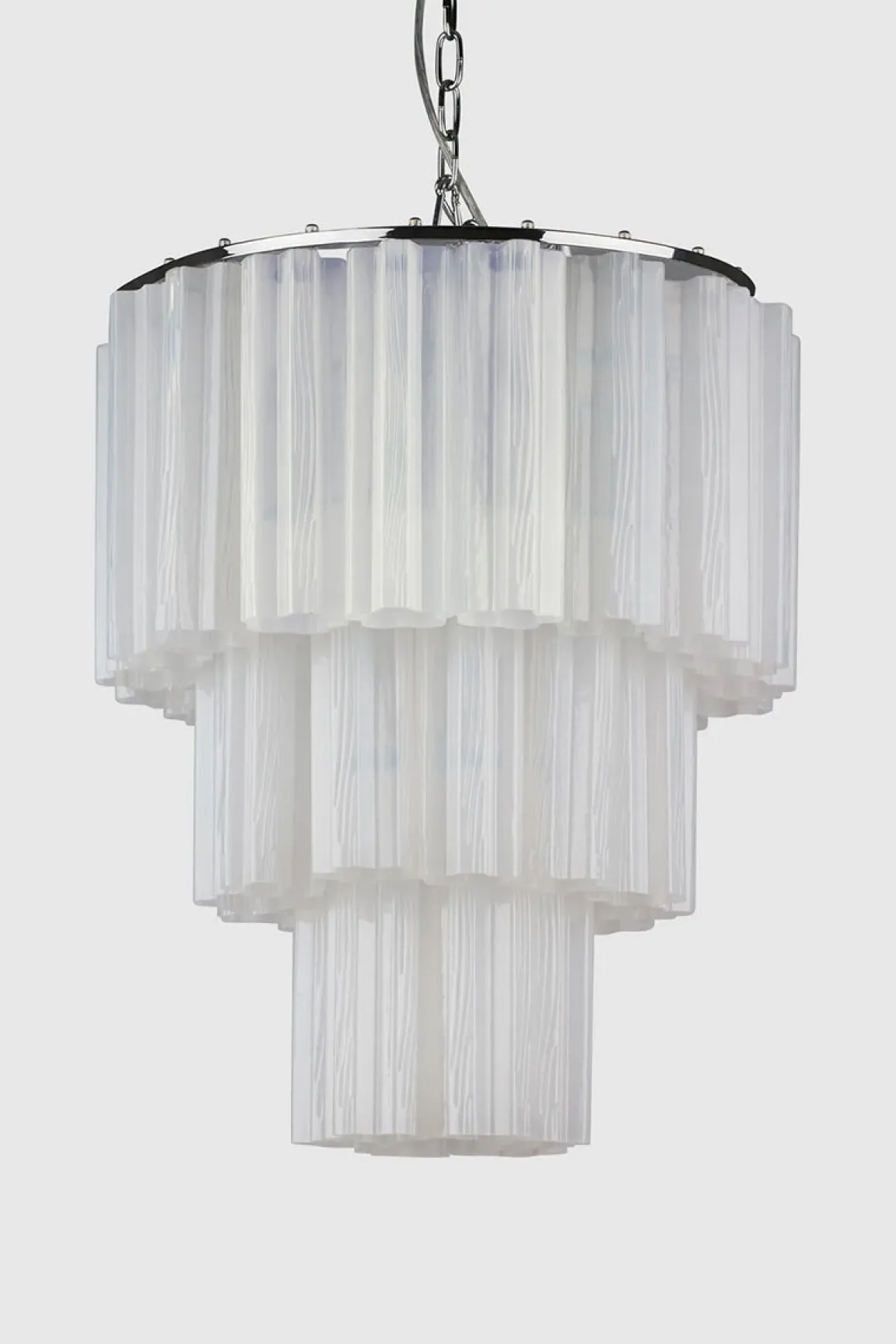 Taklampe - Fontaine Chandelier 3-layer Krom/Hvit