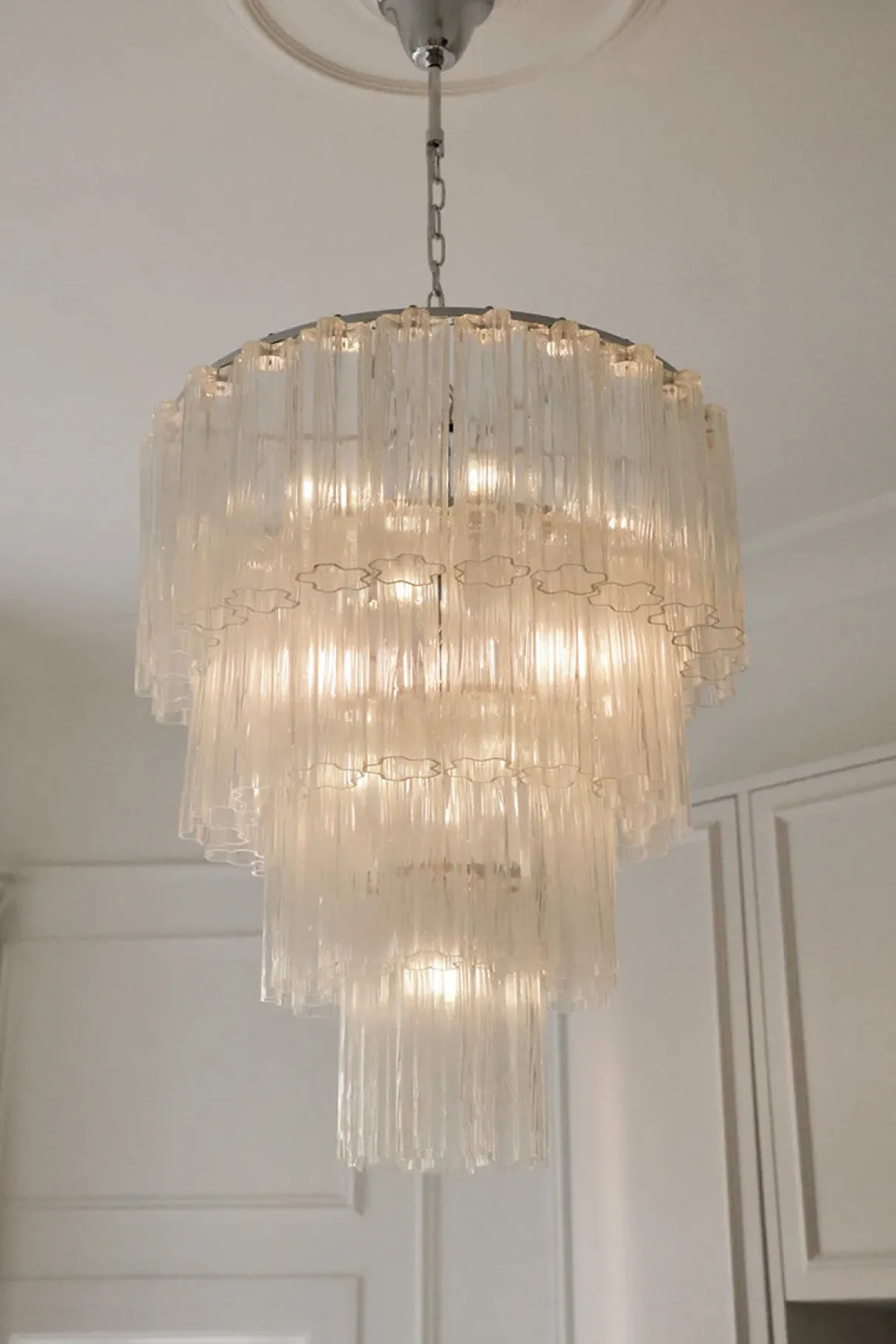 Taklampe - Fontaine Chandelier 4-layer Krom/Klar