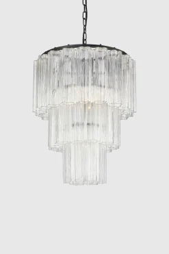 Taklampe - Fontaine Chandelier 3-layer Sort/Klar