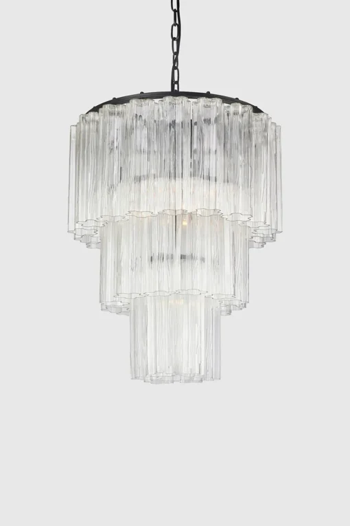 Taklampe - Fontaine Chandelier 3-layer Sort/Klar