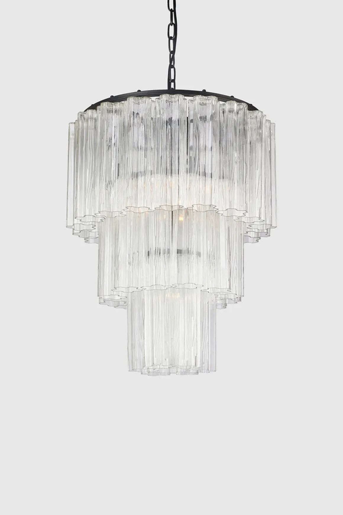 Taklampe - Fontaine Chandelier 3-layer Sort/Klar