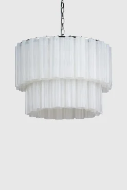 Taklampe - Fontaine Chandelier 2-layer Krom/Hvit