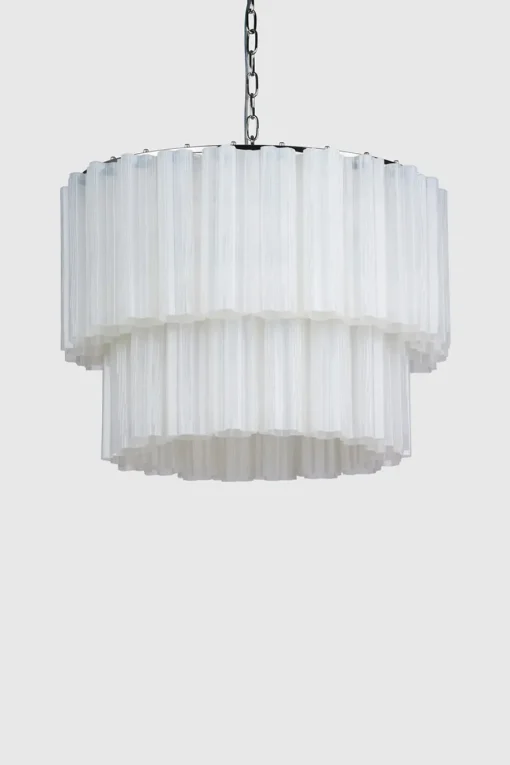 Taklampe - Fontaine Chandelier 2-layer Krom/Hvit