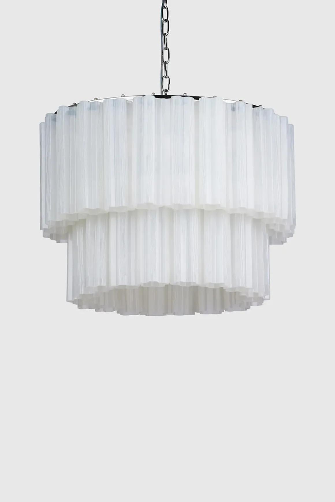 Taklampe - Fontaine Chandelier 2-layer Krom/Hvit