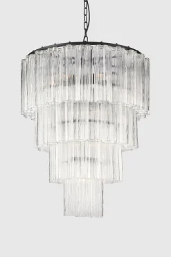 Taklampe - Fontaine Chandelier 4-layer Sort/Klar