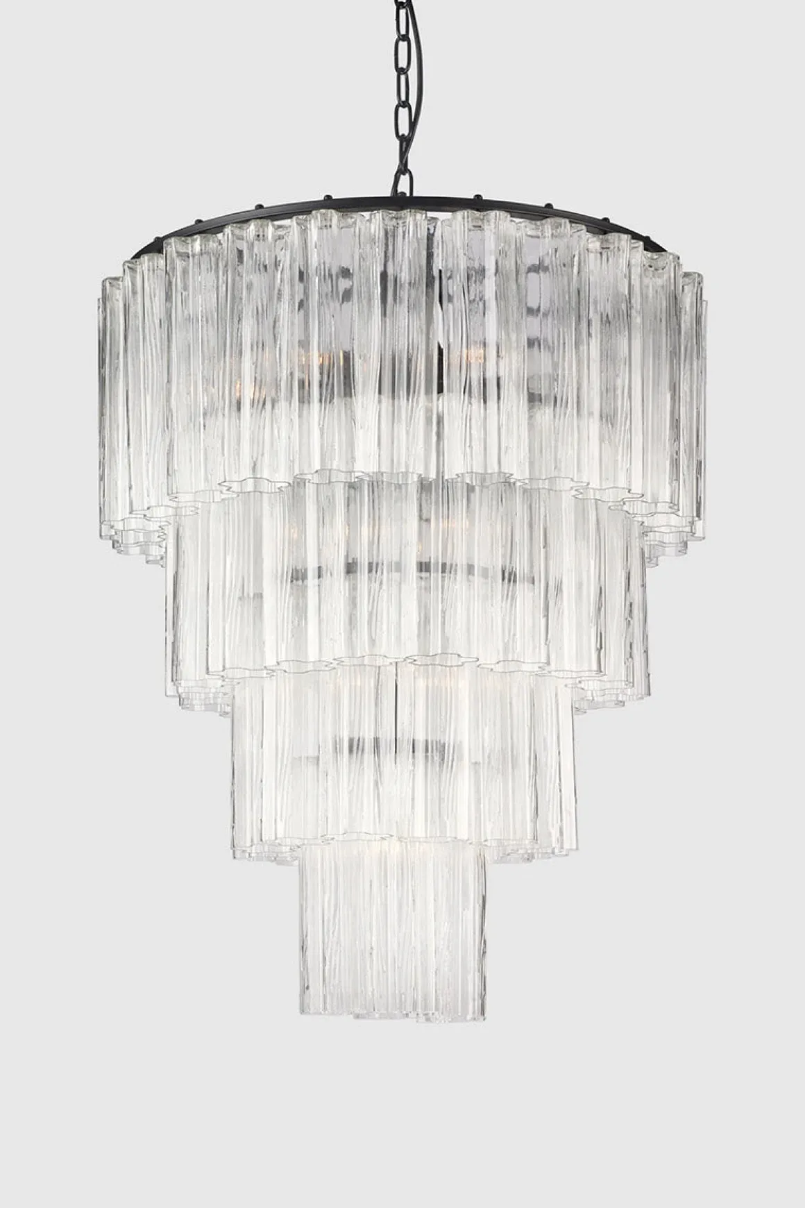 Taklampe - Fontaine Chandelier 4-layer Sort/Klar