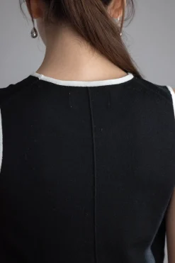 Topp - Classic Merino Tank Black Cream