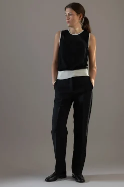 Topp - Classic Merino Tank Black Cream