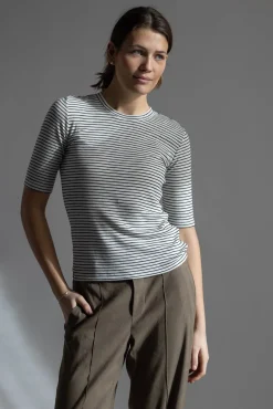 T-skjorte - Striped Elbow SLV Crew