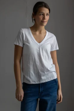 T-Skjorte - The Slub Vee Bright White