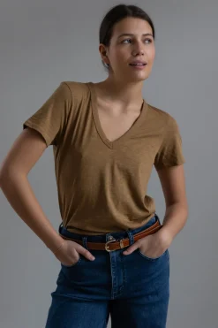 T-Skjorte - The Slub Vee Khaki