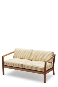Utesofa - Virkelyst 2-Seter Teak/Golden Yellow Stripe