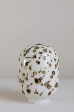 Vase - Plum Brown Dots
